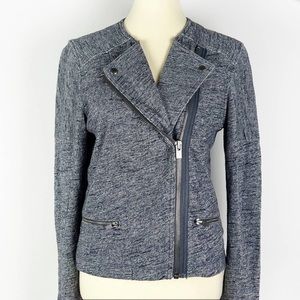 Gap Navy Blue Asymmetrical Moto Jacket